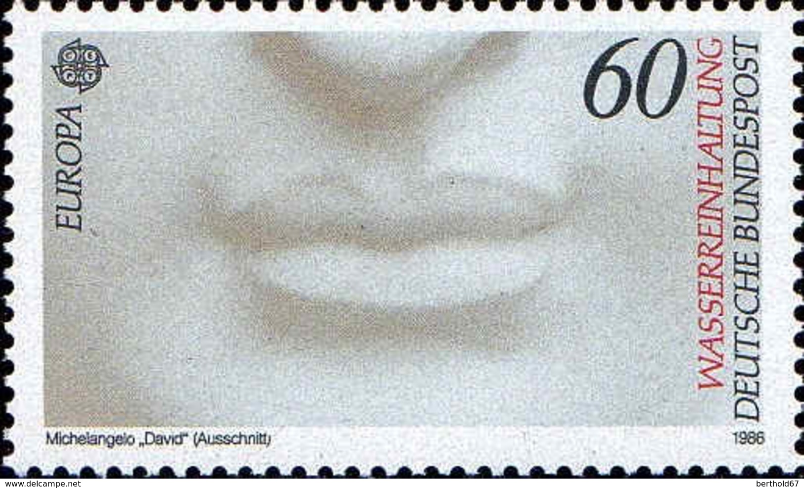 RFA Poste N** Yv:1110/1111 Europa Cept Michelangelo David Ausschnitt (Thème) - 1986