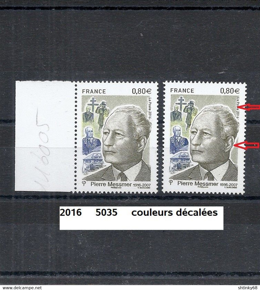 Variété De 2016 Neuf** Y&T N° 5035 Couleur Décalée - Unused Stamps