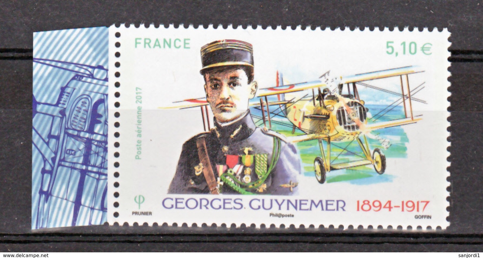 France PA  81 A Guynemer  2017 Avec Bord De Feuille (feuille De 10) Neuf ** TB MNH Sin Charnela Faciale 5.1 - 1960-.... Nuovi