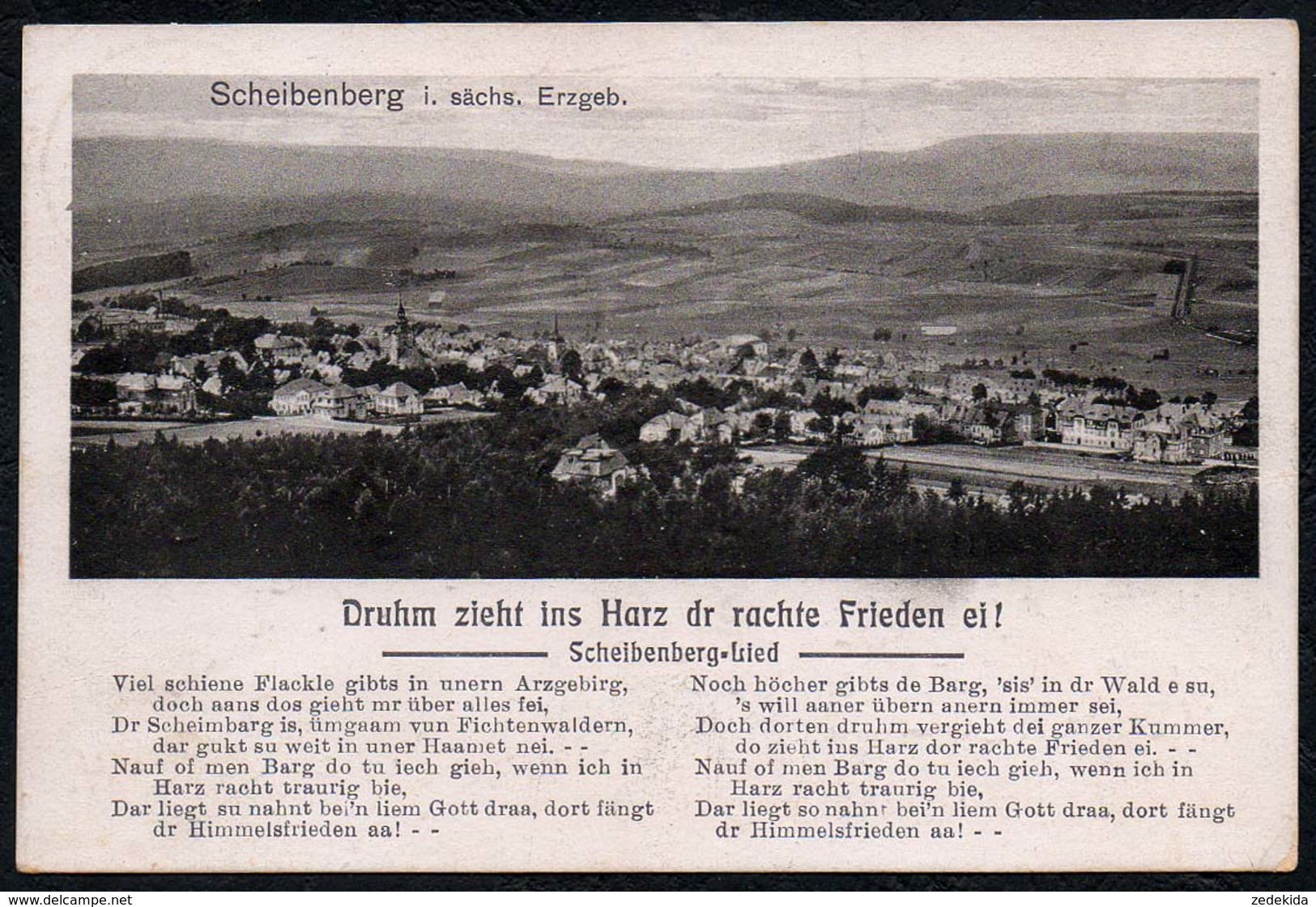 C9790 - TOP Scheibenberg - Liedkarte - A. Heinicke Freiberg - Scheibenberg