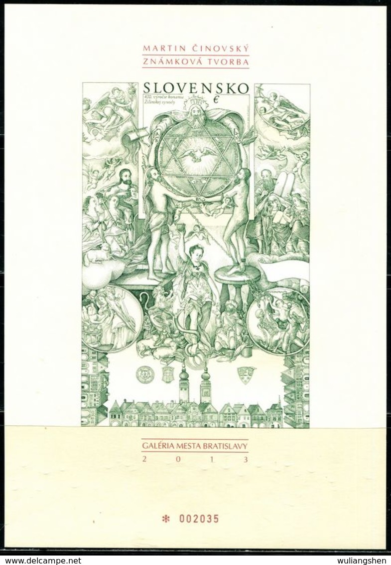 CB0541 Slovakia 2013 Church Mural And Sculpture Engraving ProofMNH - Variétés Et Curiosités