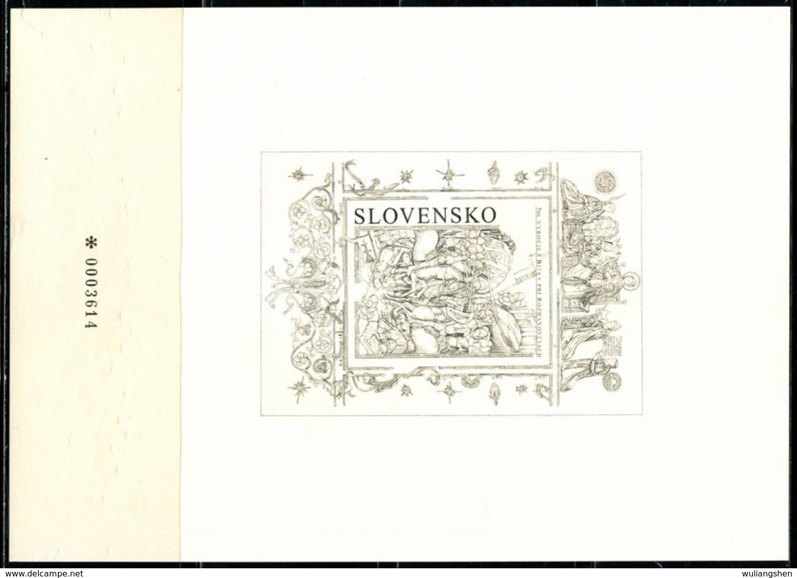 CB0543 Slovakia 2012 Historical Mural Engraving Proof MNH - Variétés Et Curiosités