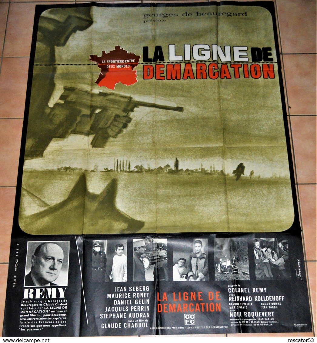 Rare Grande Affiche Originale 150 X 105 Cm Film La Ligne De Démarcation De Claude Chabrol 1966 - Affiches & Posters
