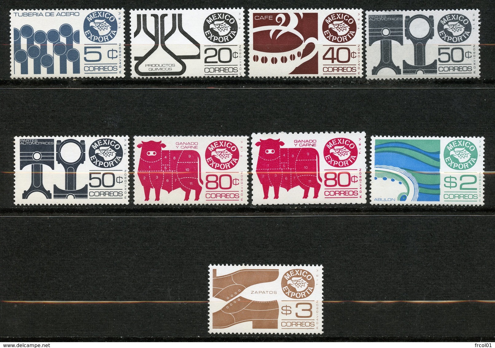 Mexique, Yvert 825A/825H"*&825Fa**, Scott 1109/1111,1113, 1113b,1117& 1118**, MNH - Mexico