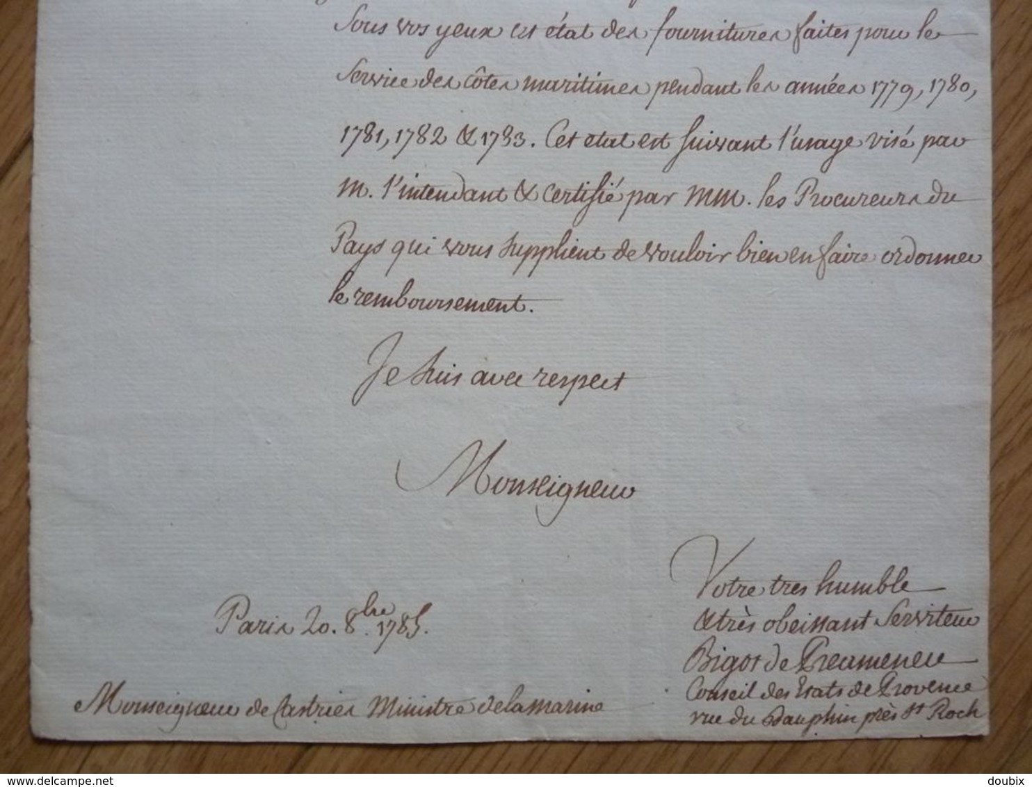 BIGOT De PREAMENEU (1747-1825) ACADEMIE Française. PDT Assemblée. MINISTRE Népoléon. AUTOGRAPHE - Andere & Zonder Classificatie