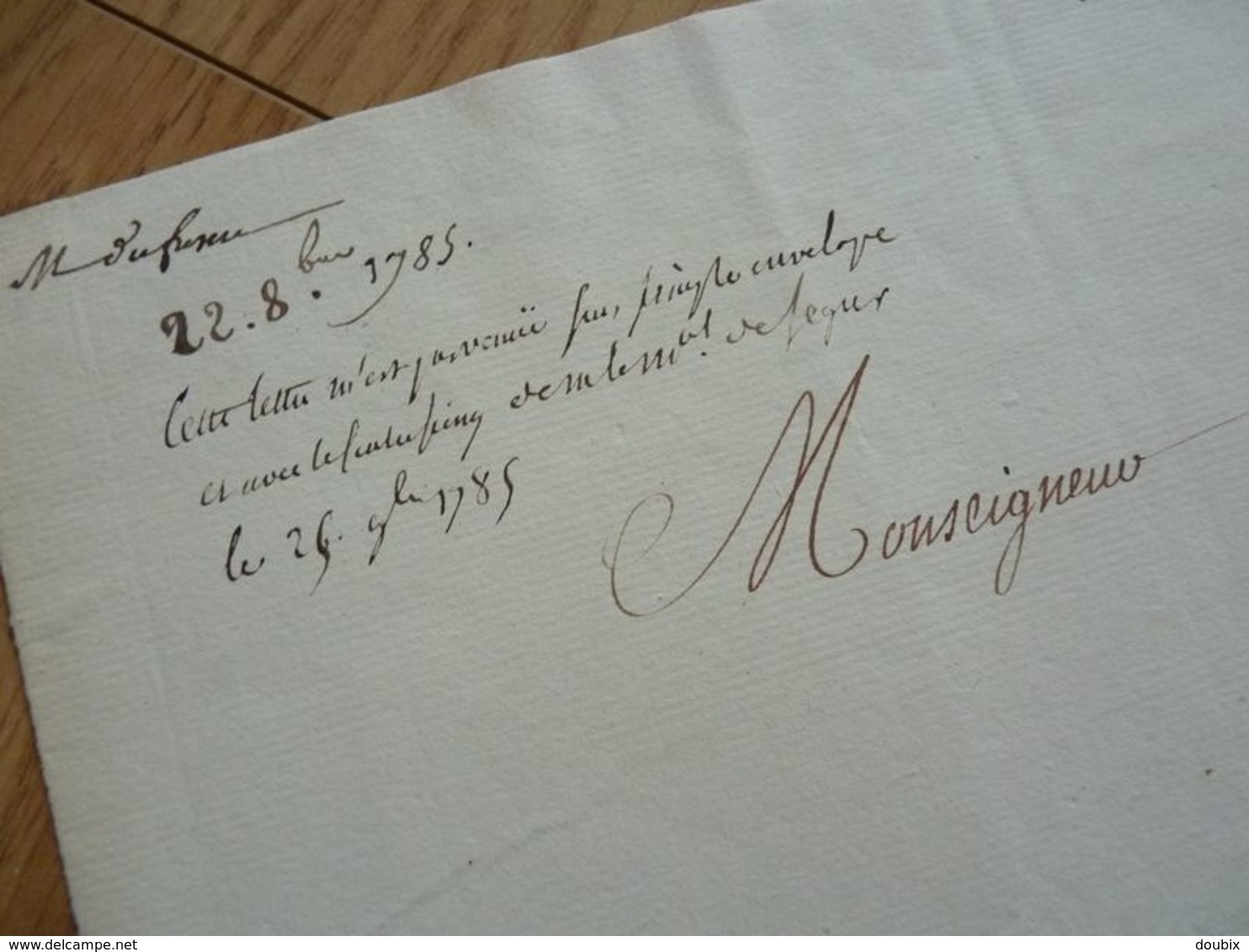 BIGOT de PREAMENEU (1747-1825) ACADEMIE Française. PDT Assemblée. MINISTRE Népoléon. AUTOGRAPHE