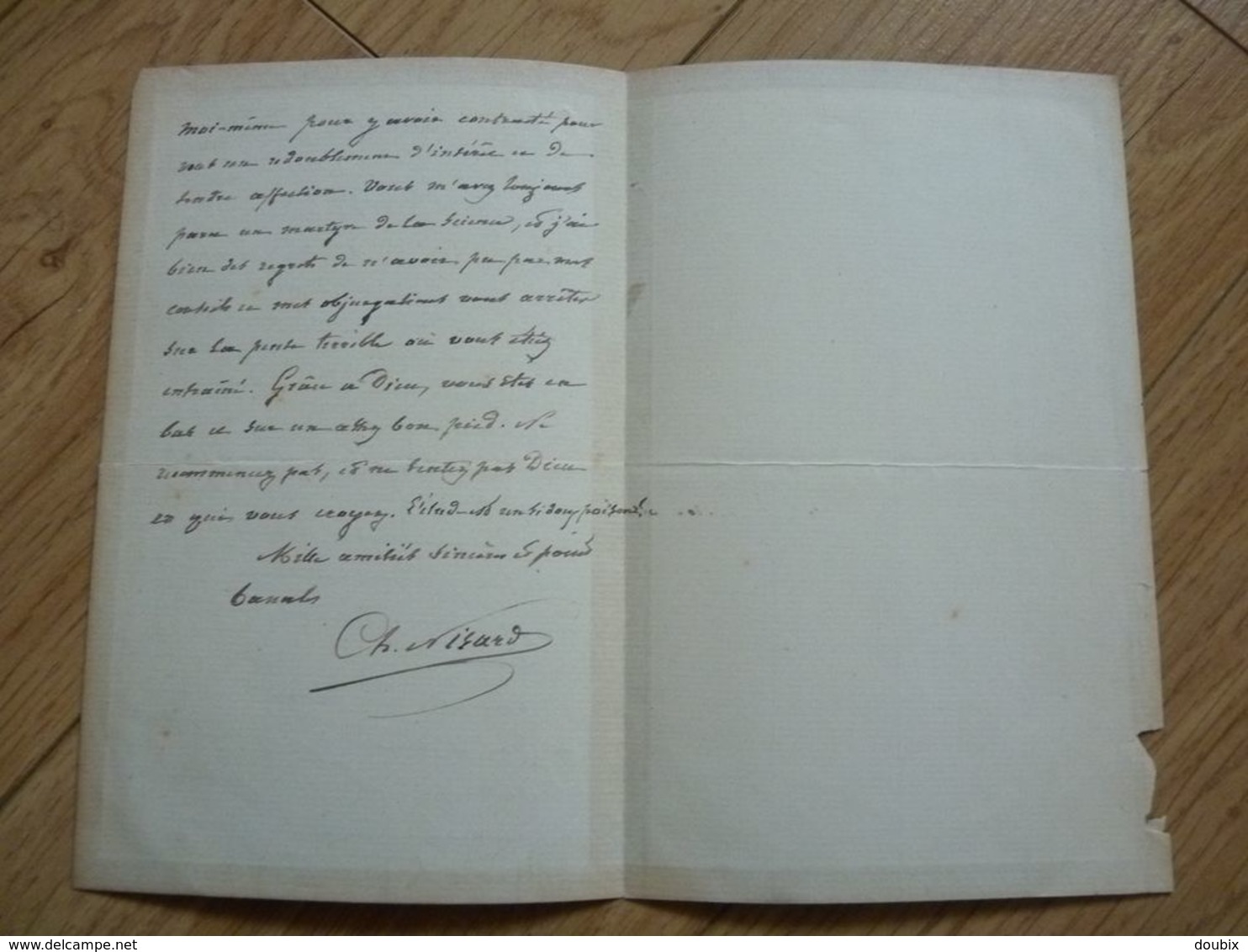 Charles NISARD (1808-1890) LITTERATEUR Et PHILOLOGUE. Académie BL. Frère Charles & Désiré Nisard - AUTOGRAPHE - Autres & Non Classés