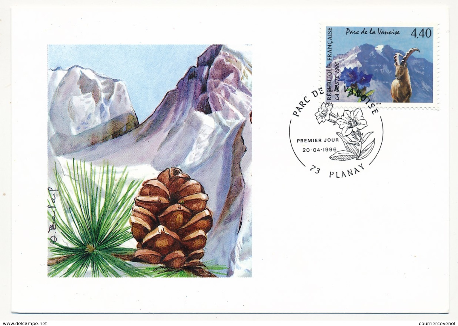 FRANCE - Carte Maximum - 4,40 F Parc De La Vanoise - Planay - 20 Avril 1996 - 1990-1999