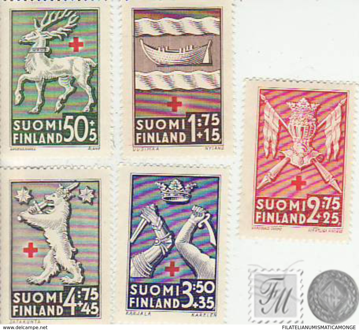 Finlandia 1942  Yvert Tellier  246/50 Cruz Roja * / PO - Sonstige & Ohne Zuordnung