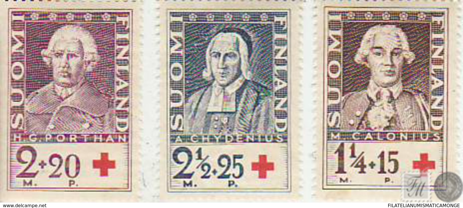 Finlandia 1935  Yvert Tellier  180/82 Cruz Roja-Personajes  ** - Sonstige & Ohne Zuordnung