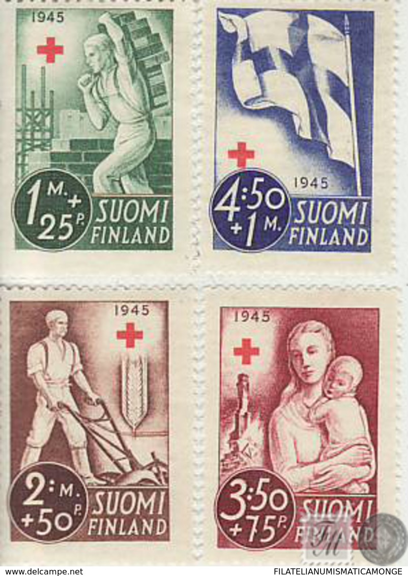 Finlandia 1945  Yvert Tellier  278/81 Cruz Roja   */NH - Otros & Sin Clasificación