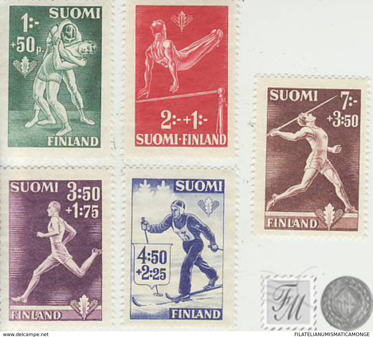 Finlandia 1945  Yvert Tellier  282/86 Deportes  ** - Other & Unclassified