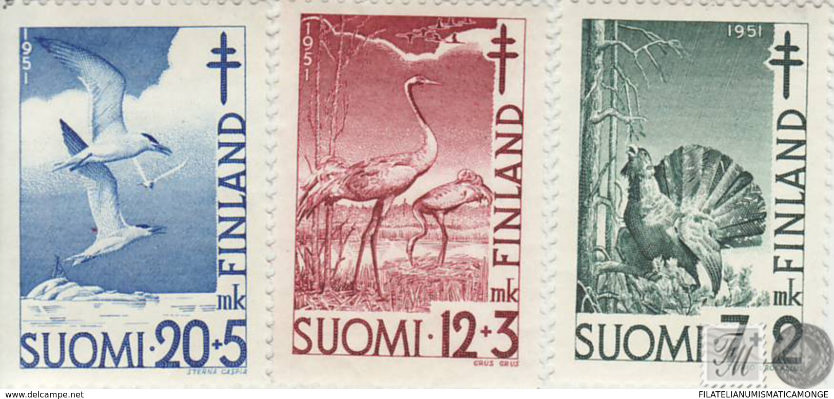 Finlandia 1951  Yvert Tellier  379/81 Fauna Pajaros  ** - Sonstige & Ohne Zuordnung