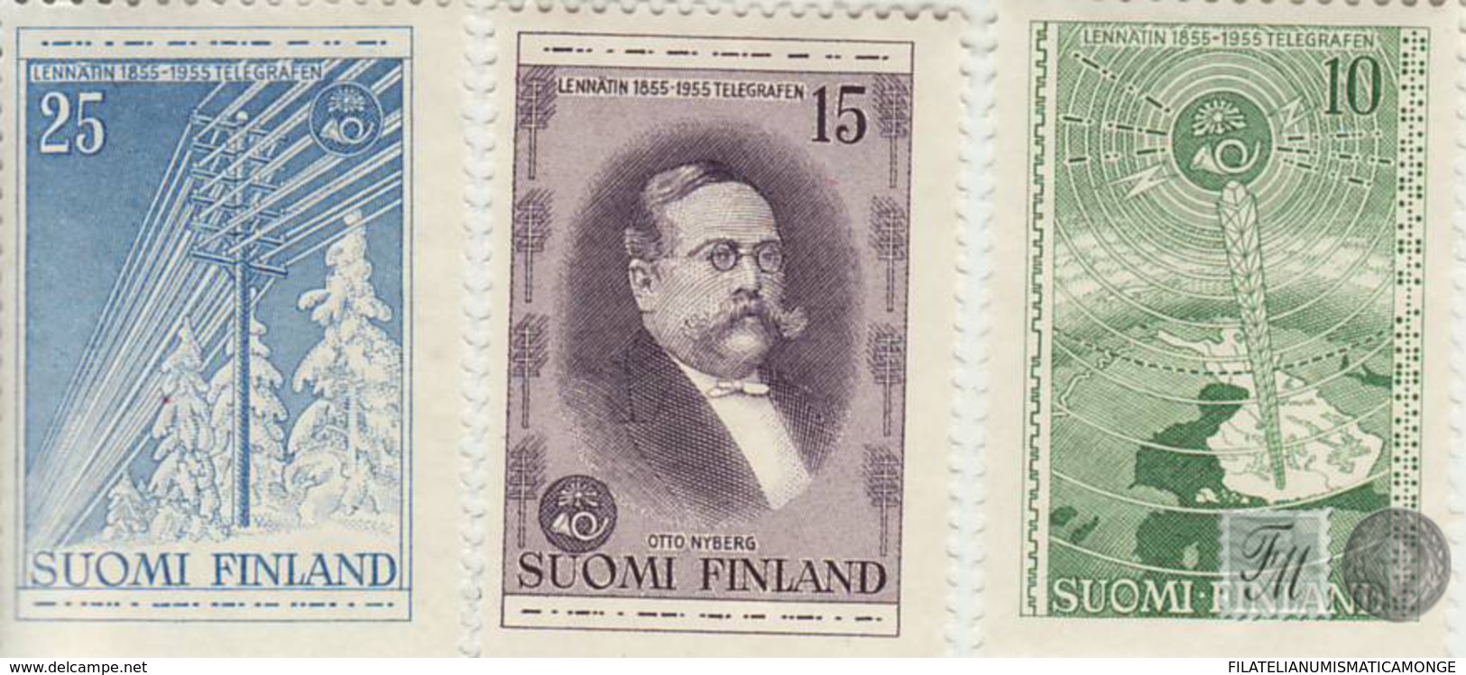 Finlandia 1955  Yvert Tellier  433/35 Telegrafos  */NH - Autres & Non Classés