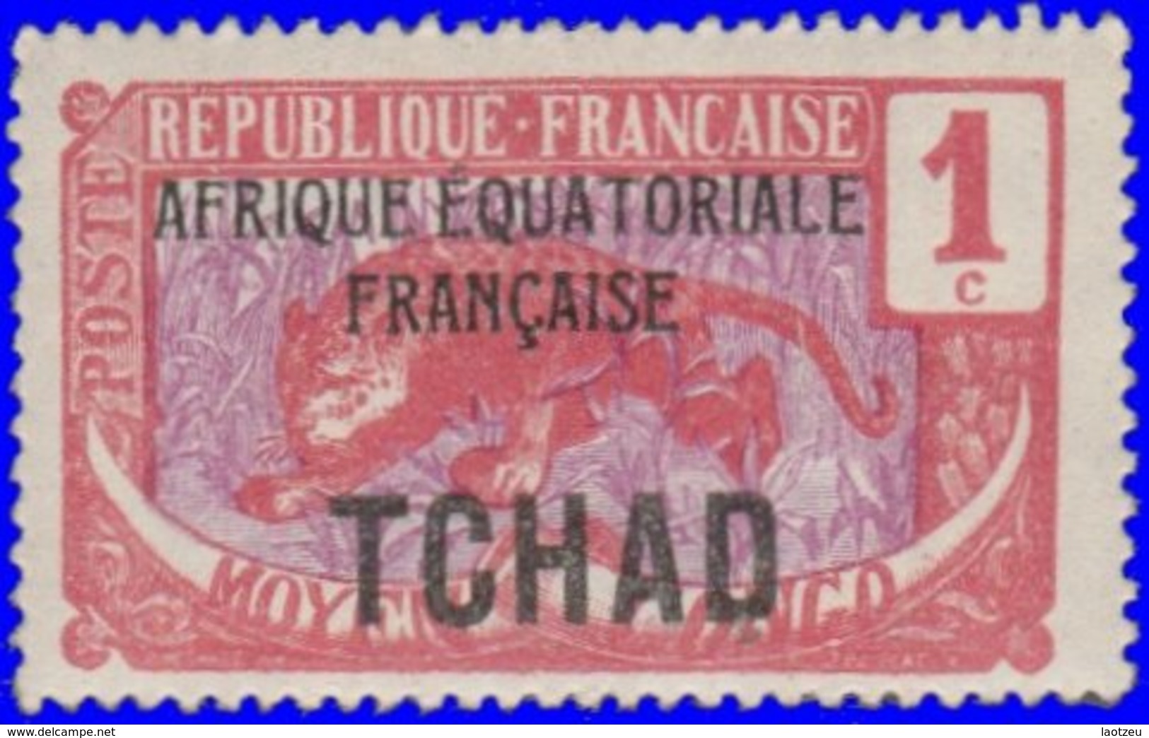 Tchad 1922. ~  YT 1* Par 3 - 1 C. Panthère - Unused Stamps