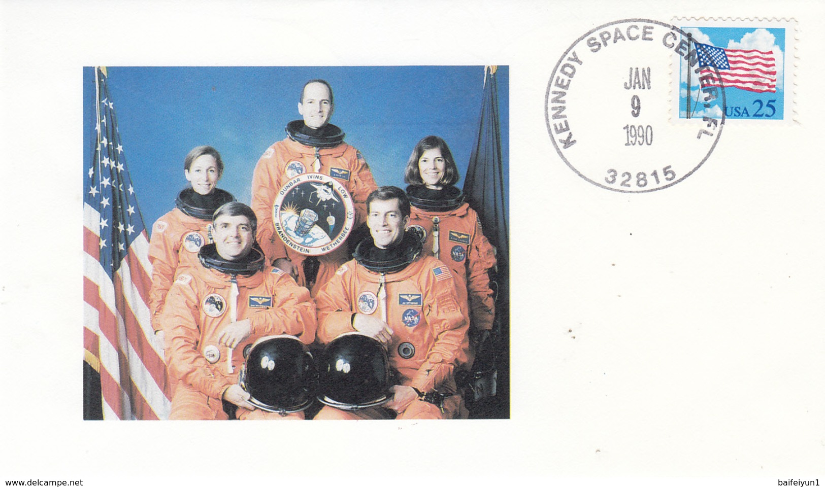 USA 1990 Space Shuttle Columbia STS-32 And Spaceman Commemorative Cover - Nordamerika