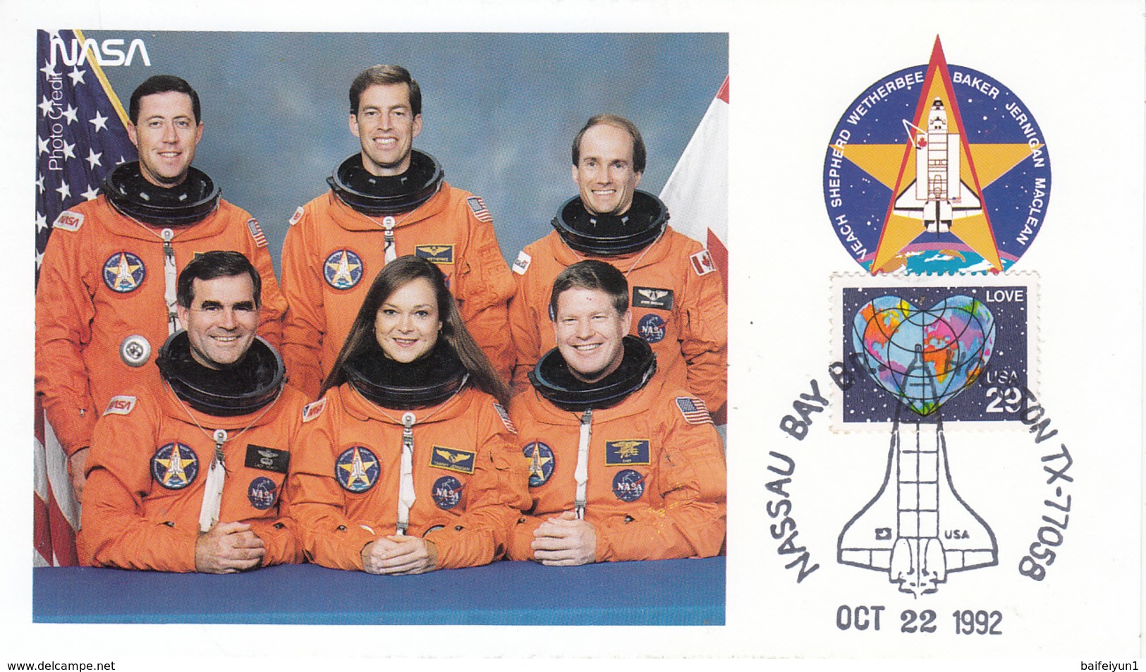 USA 1992 Space Shuttle Columbia STS-52 And Spaceman Commemorative Postcard - Nordamerika