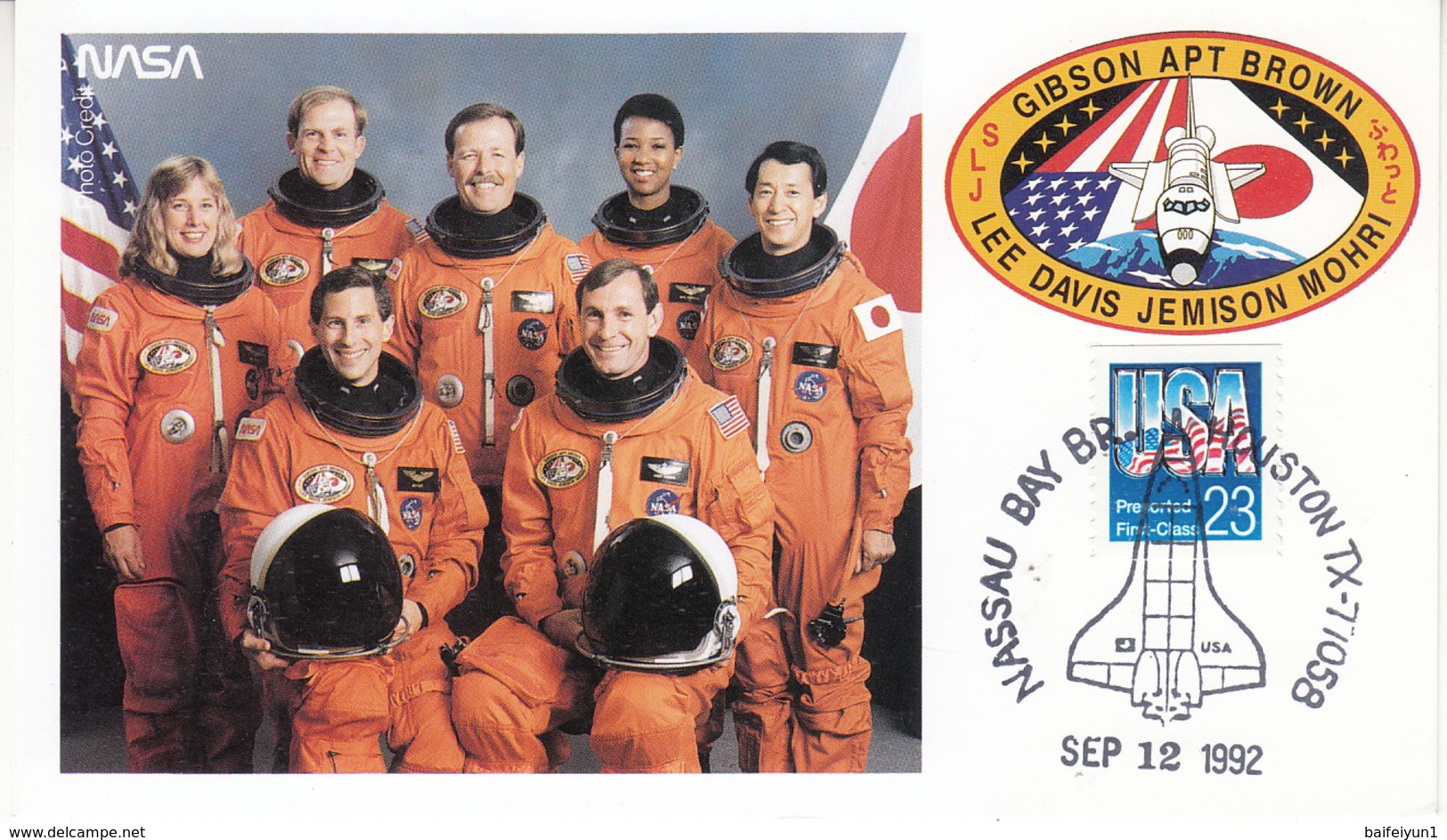 USA 1992 Space Shuttle Endeavour STS-47 And Spaceman Commemorative Postcard - Nordamerika