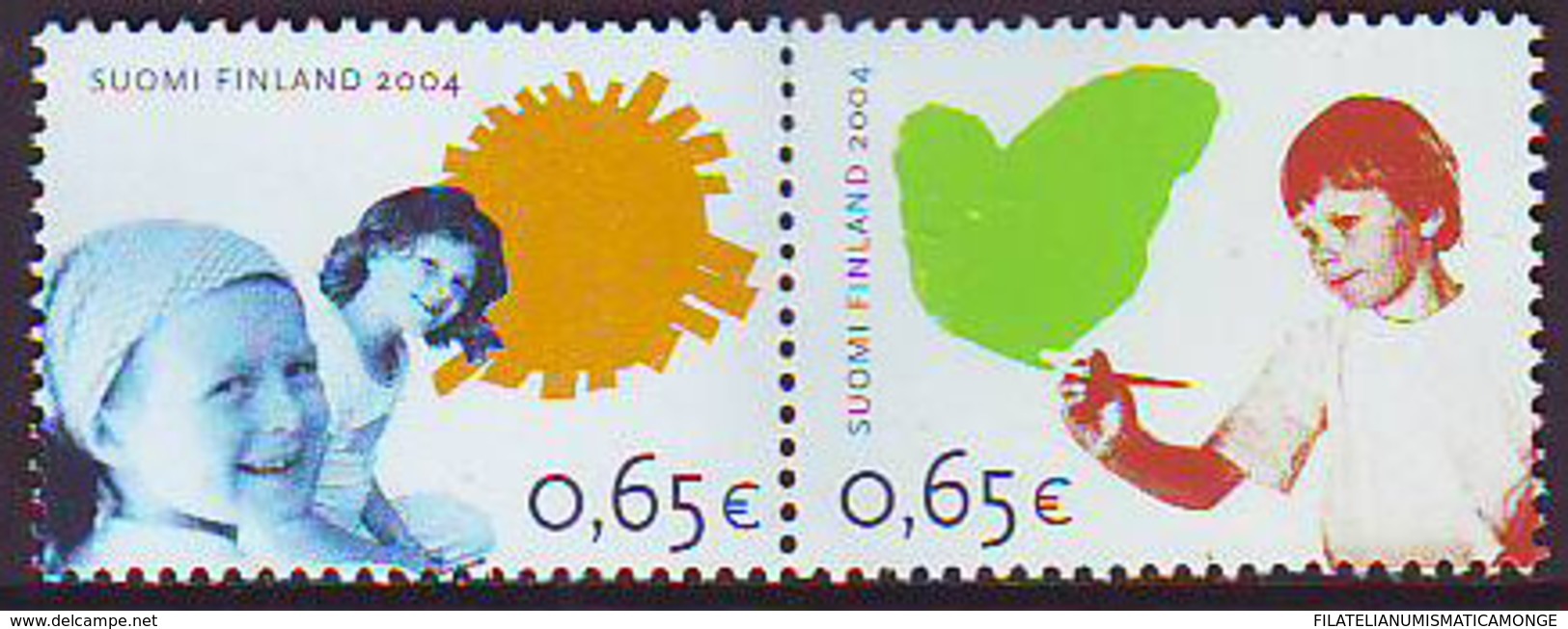 Finlandia 2004  Yvert Tellier  1689/90 Derechos De Los Niños (2s) ** - Unused Stamps