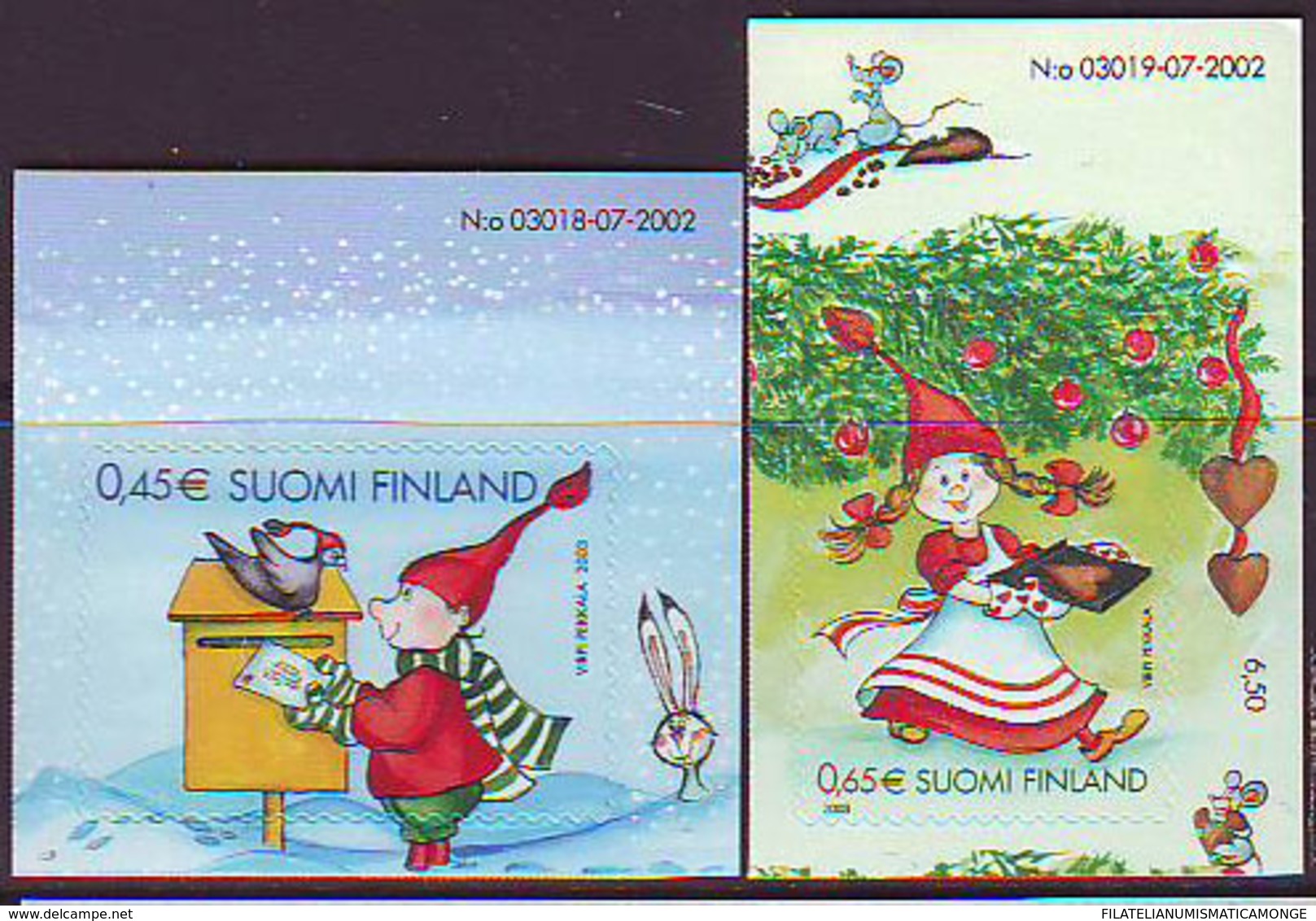 Finlandia 2003  Yvert Tellier  1642/43 Navidad Adhes. ** - Unused Stamps