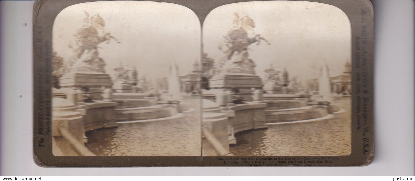 1904 STATUARY FOUNTAINS MACHINERY BUILDING LOUISIANA PURCHASE EXPOSITION Stéréoscopique Stéréoscope Carte Photo Stéréo - Fotos Estereoscópicas