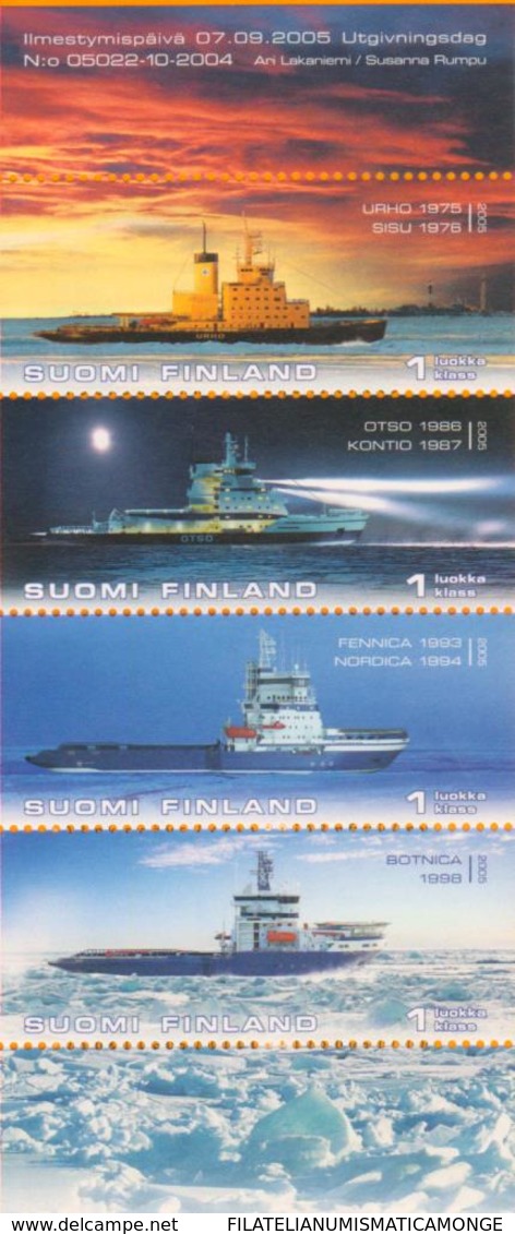 Finlandia 2005  Yvert Tellier  1730/33 Barcos Rompe-hielo (4s) ** - Unused Stamps