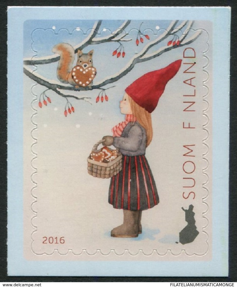 Finlandia 2016  Yvert Tellier  2444 Navidad - Niña Y Ardilla  ** - Unused Stamps