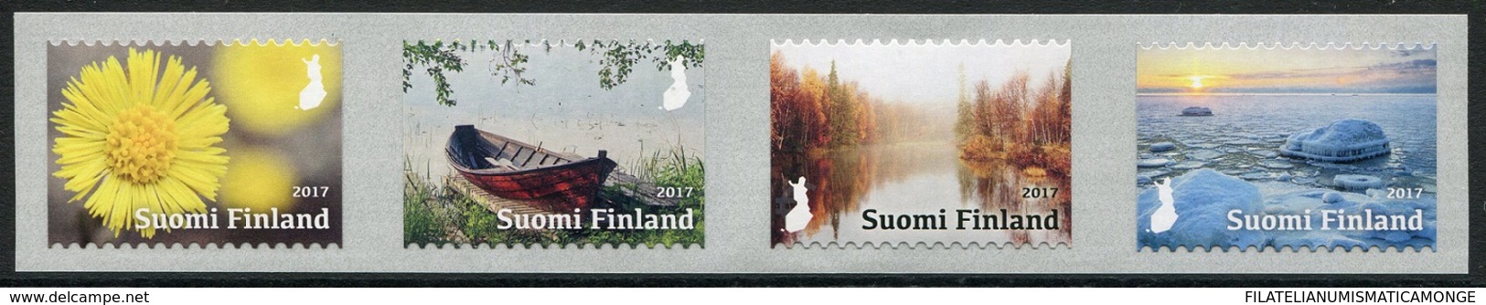 Finlandia 2017  Yvert Tellier  2498/01 Cuatro Estaciones - 4v - Adh De Rollo ** - Unused Stamps