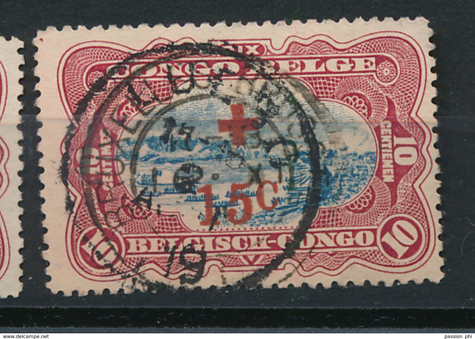 BELGIAN CONGO 1918 ISSUE RED CROSS USED - Gebruikt