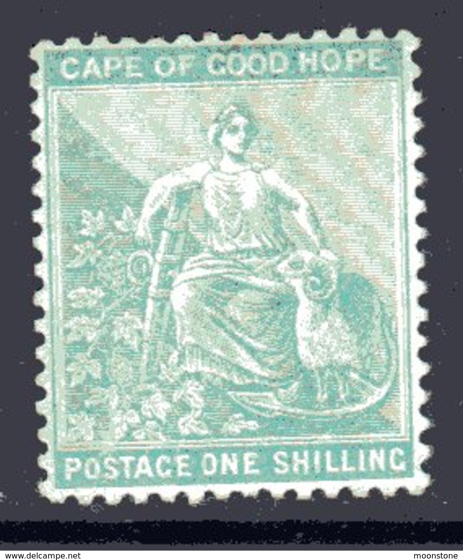 Cape Of Good Hope 1884-90 1/- 'Hope Seated', Green, Hinged Mint, Light Foxing, SG 53 - Cape Of Good Hope (1853-1904)