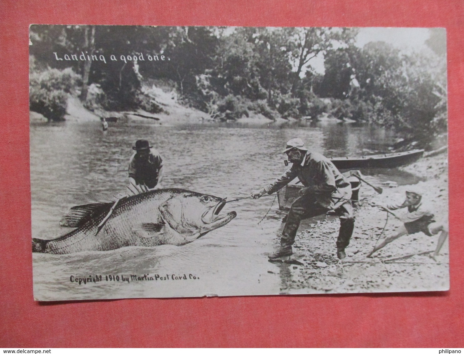 RPPC  Fantasy  Catching Large Fish  Ref 3736 - Fishing