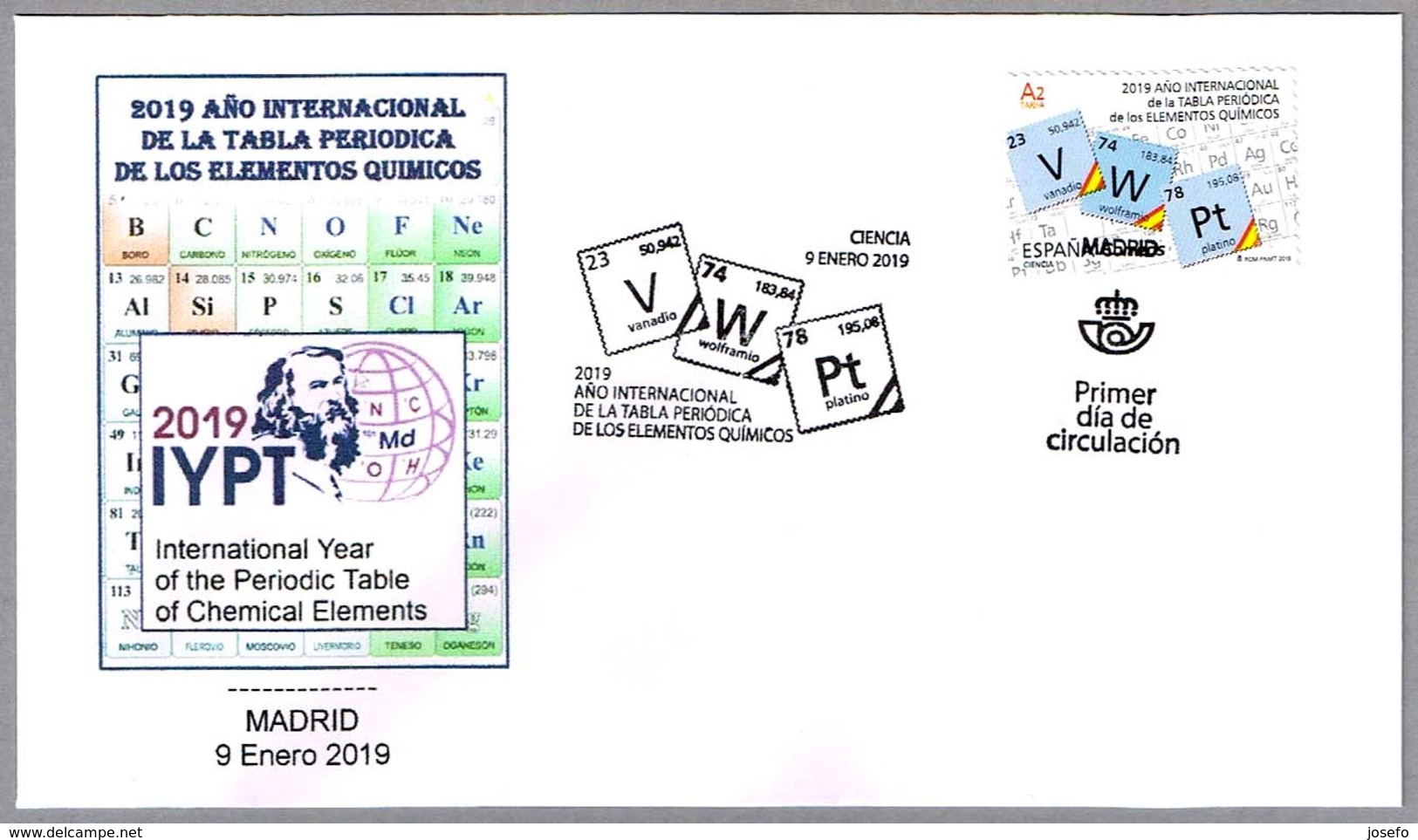 2019 AÑO INT. TABLA PERIODICA ELEMENTOS QUIMICOS - INT. YEAR PERIODIC TABLE OF CHEMICAL ELEMENTS. SPD/FDC Madrid 2019 - Química