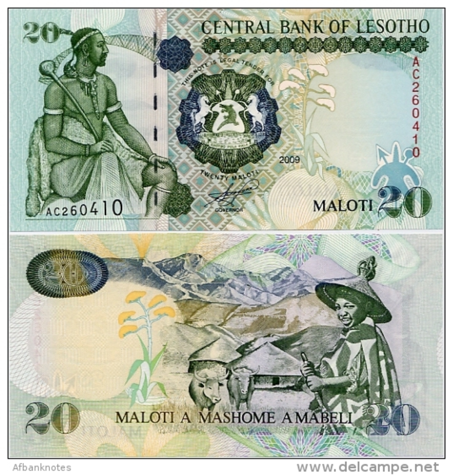 LESOTHO       20 Maloti       P-16g       2009       UNC - Lesoto