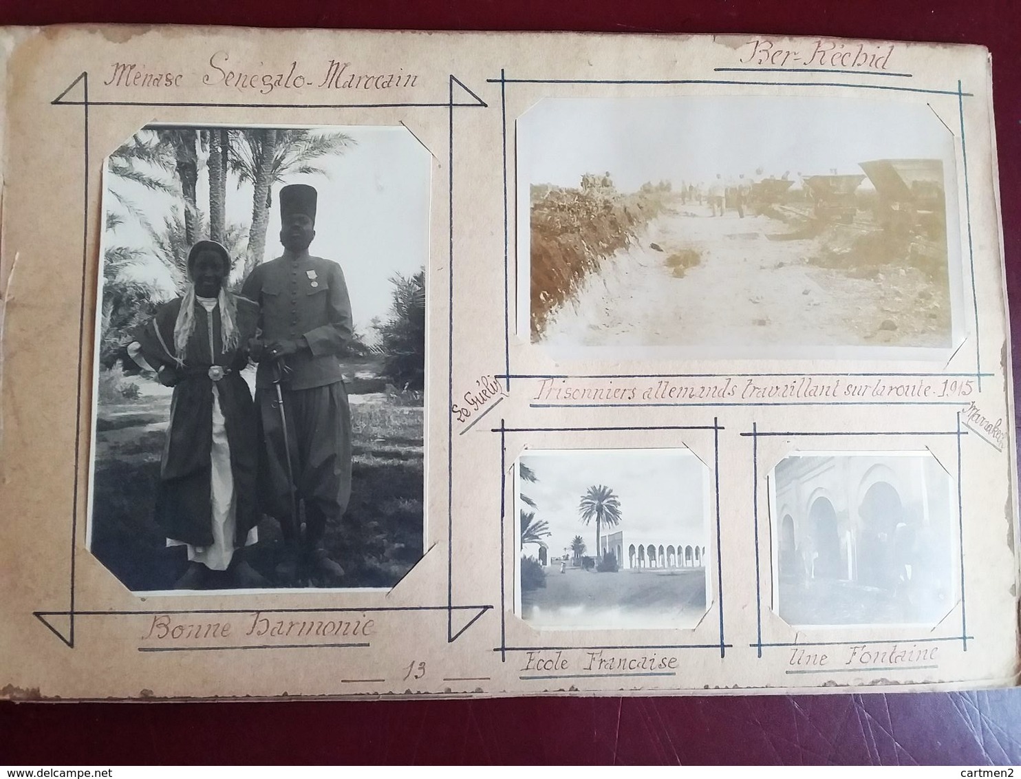 MAROC GUERRE 1918 LE GUELIZ MARRAKECH CAMP DE TIRAILLEURS SENEGALAIS BER-RECHID PRISONNIERS ALLEMANDS TIRAILLEUR - Marrakech