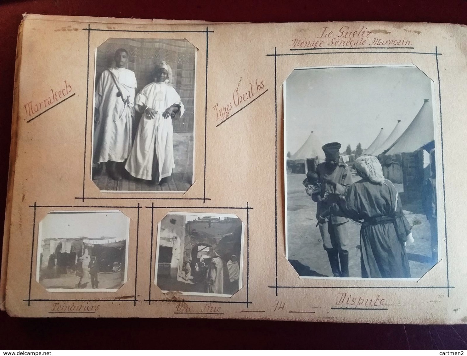 MAROC GUERRE 1918 LE GUELIZ MARRAKECH CAMP DE TIRAILLEURS SENEGALAIS BER-RECHID PRISONNIERS ALLEMANDS TIRAILLEUR