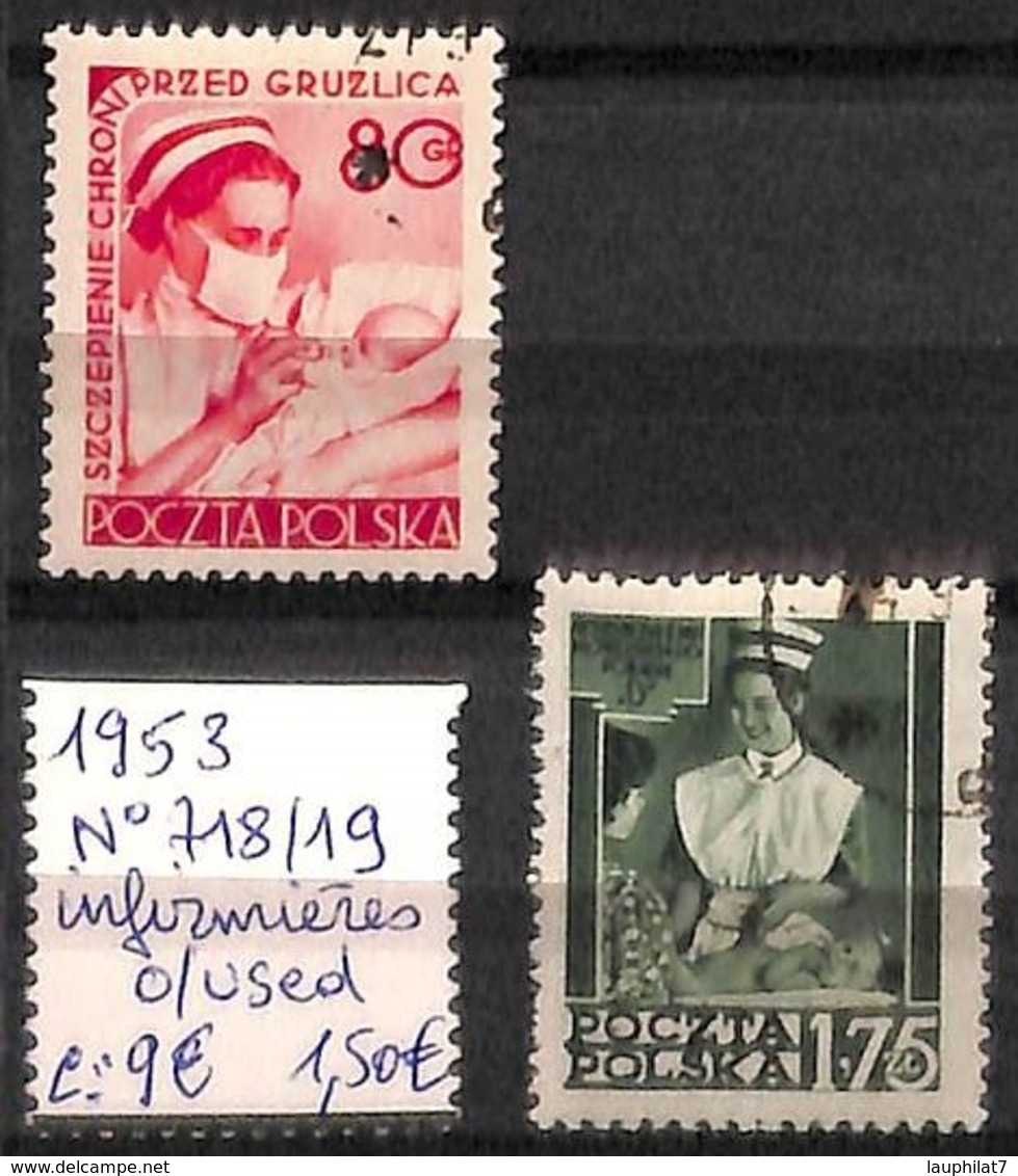 [824086]TB//O/Used-c:9e-Pologne 1953 - N° 718/19, Obl/Used, Infirmière, Santé - Oblitérés