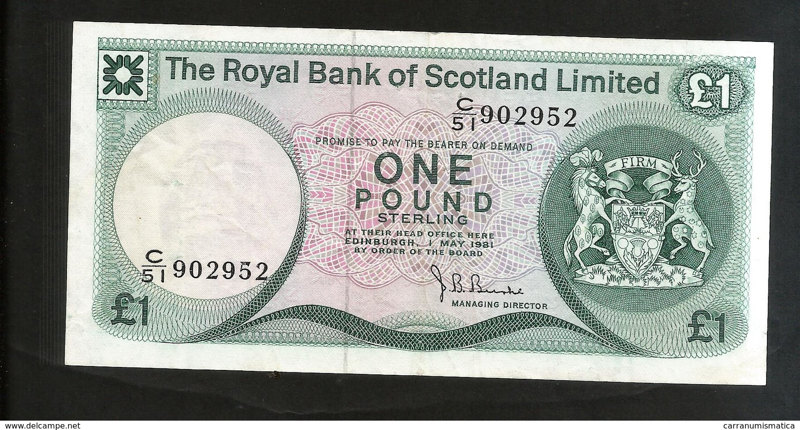 SCOTLAND - THE ROYAL BANK Of SCOTLAND - 1 POUND (1981) EDINBURGH CASTLE - 1 Pound