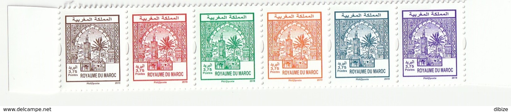 Maroc. Bloc De 6 Timbres 2019. Inauguration Du Musée De Barid Al Maghrib. Reproduction Des Timbres 1-6 De 1912. - Maroc (1956-...)