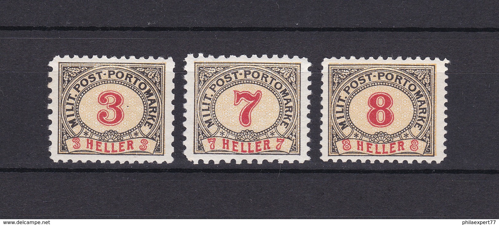 Bosnien-Herzegowina - Österreichische Besetzung - Porto - 1904 - Michel Nr. 3 G + 7/8 G - 60 Euro - Bosnia And Herzegovina