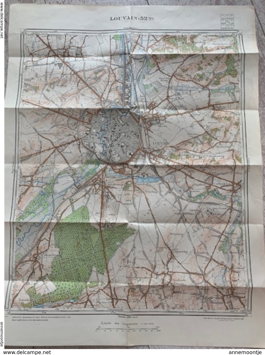 TOPOGRAFISCHE KAART / STAFKAART - Louvain Leuven 1937. - Topographical Maps