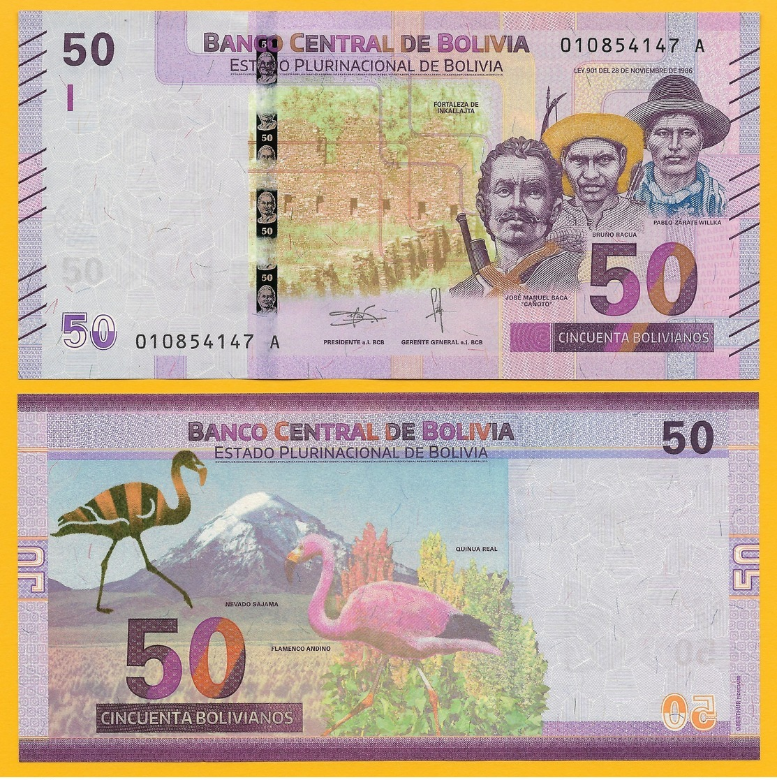 Bolivia 50 Bolivianos P-new 2018 UNC - Bolivia