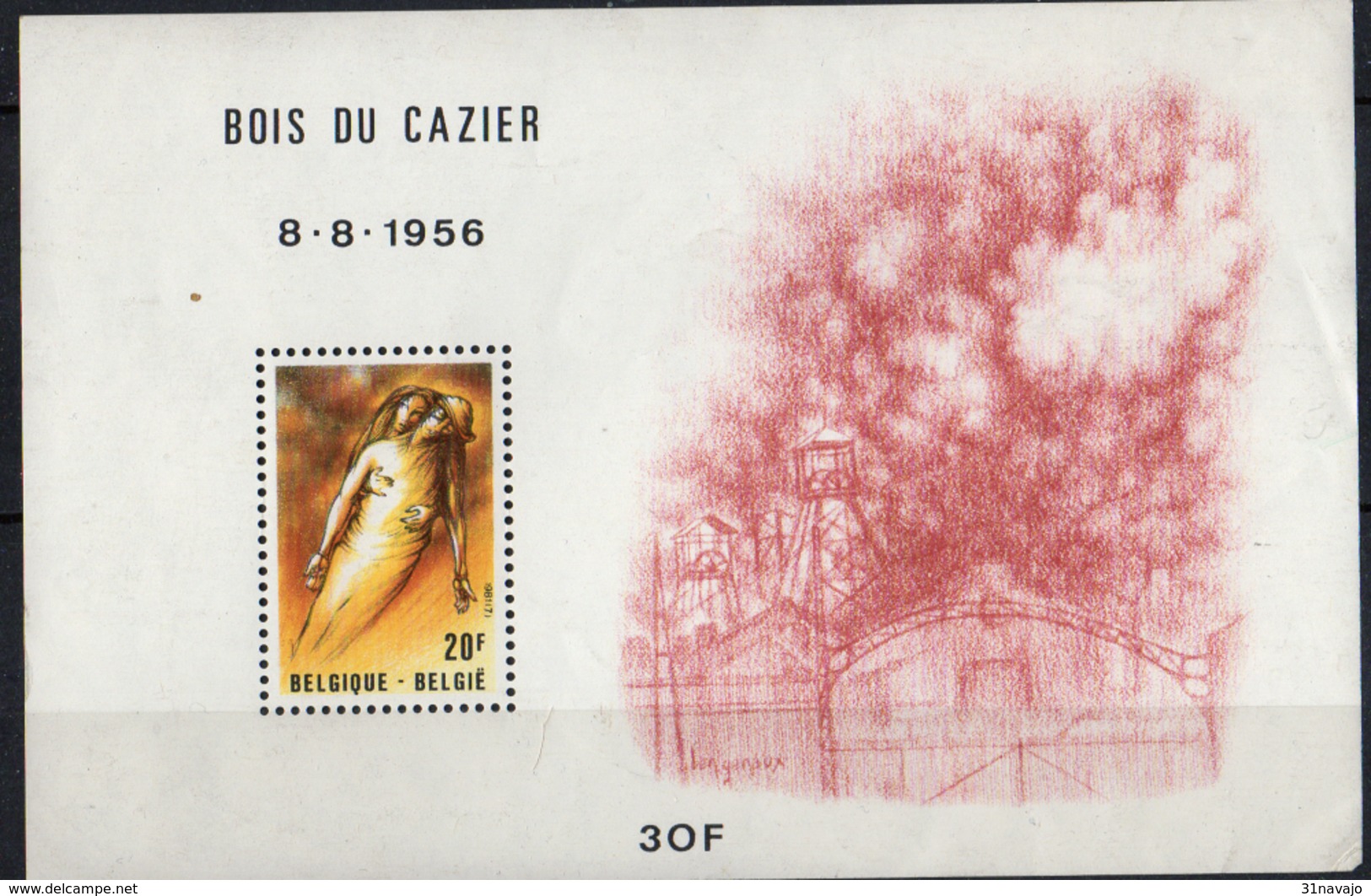 BELGIQUE - 25e Anniversaire De La Catastrophe Minière Du "Bois Du Cazier" Feuillet - Unused Stamps