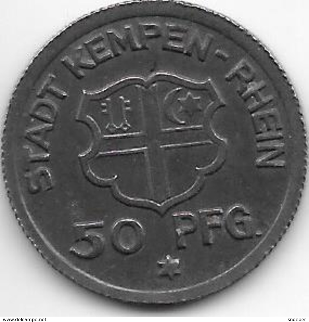 Notgeld Kempen A Rhein 50  Pfennig Thomas A Kempis 1921   6999.1/ F 241.1a - Other & Unclassified