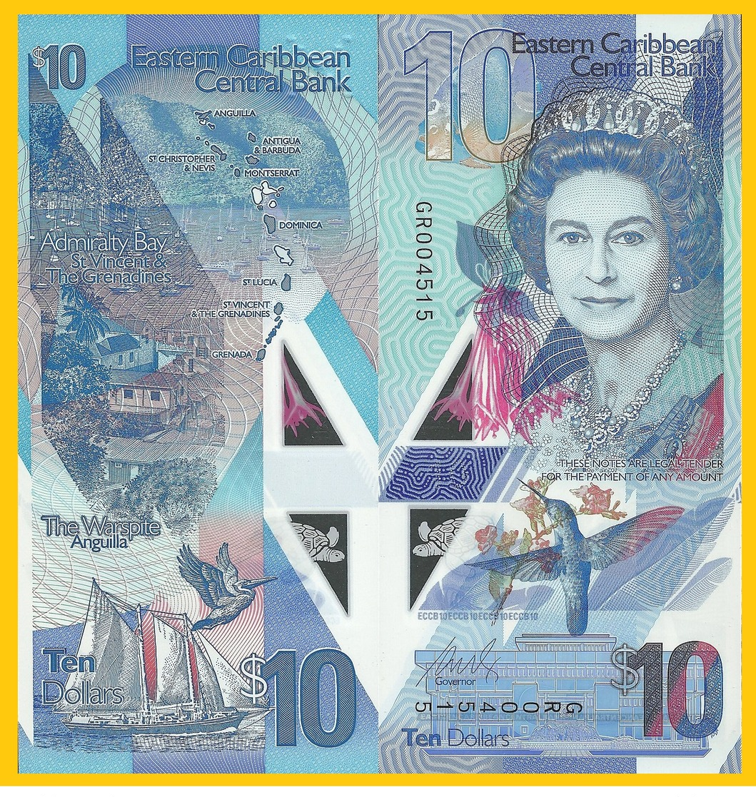 East Caribbean States 10 Dollars P-new 2019 Polymer Banknote UNC - Oostelijke Caraïben