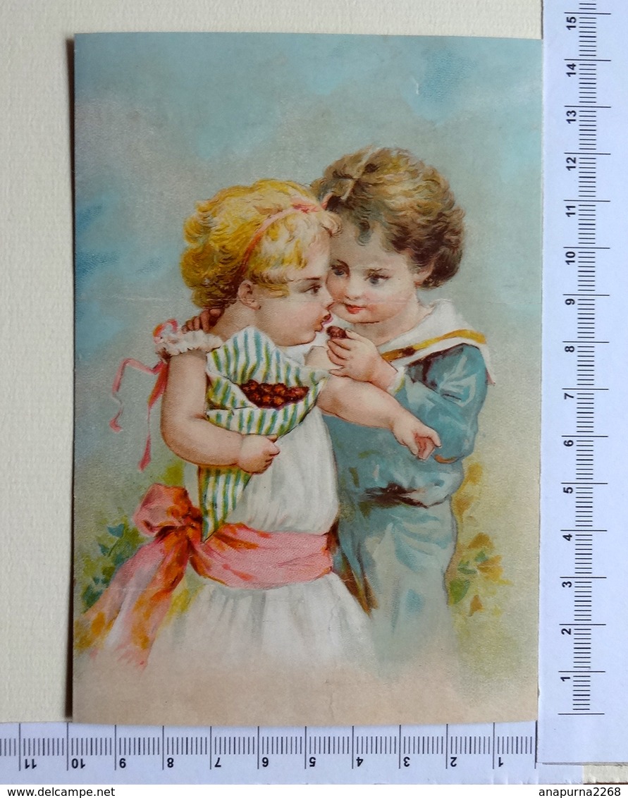 CHROMO LITHOGRAPHIE..GRAND FORMAT.....ENFANTS MANGEANT DES BONBONS - Autres & Non Classés