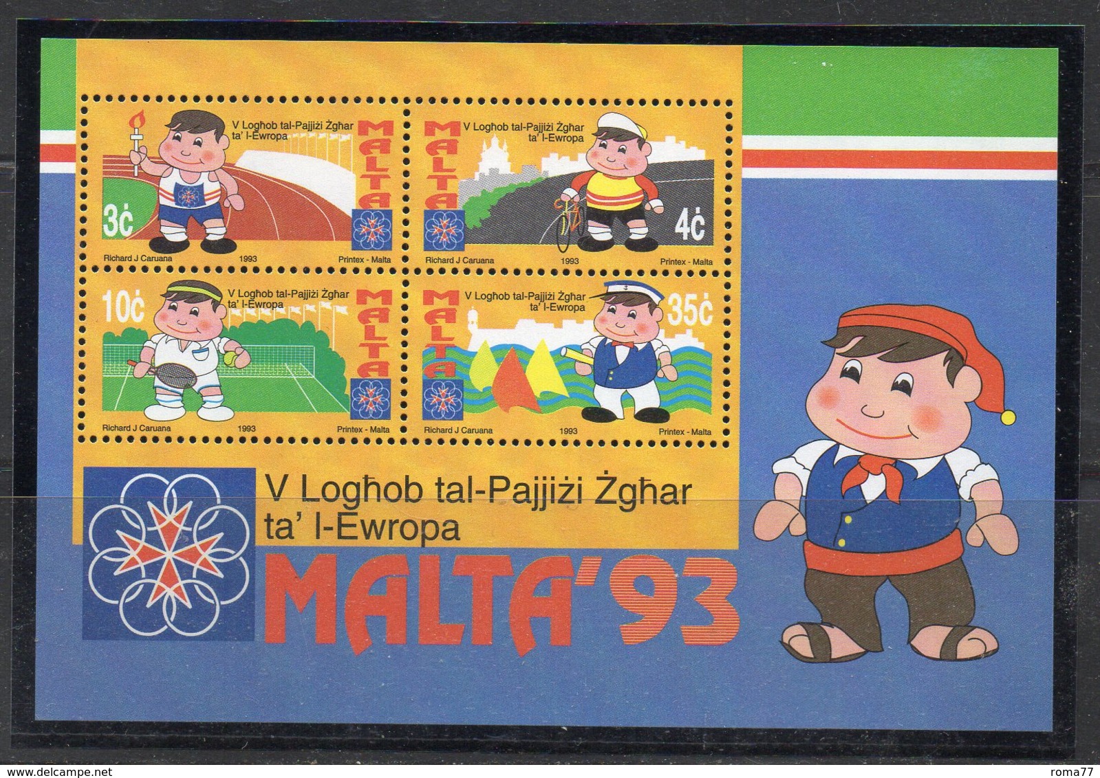 MALTA 1993 , BF Foglietto N. 13 Sport  ***  (2380A) - Malta