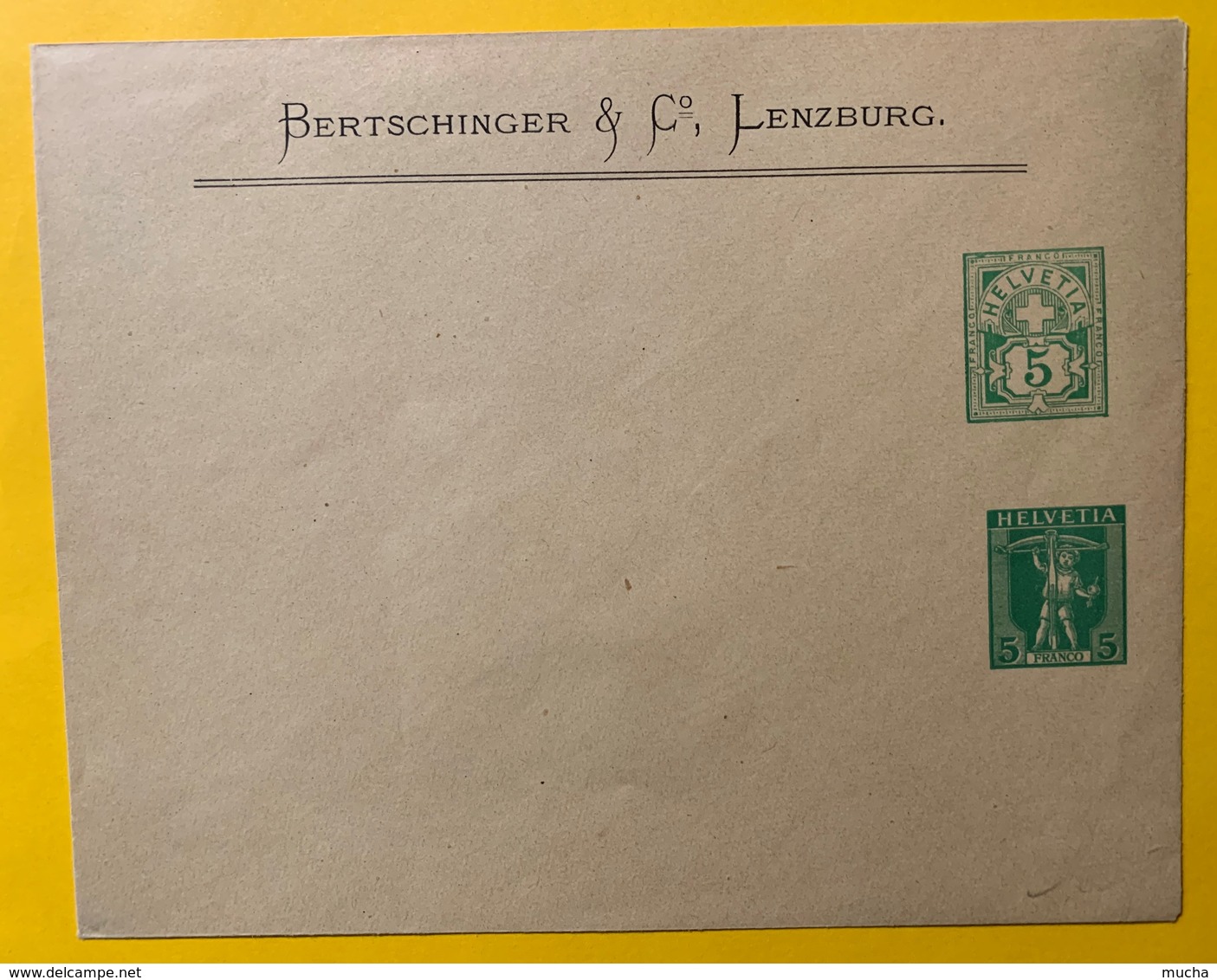 9335 -  Enveloppe Entier Postal Privé 5 Ct & 5 Ct Bertschinger Lenzburg - Entiers Postaux