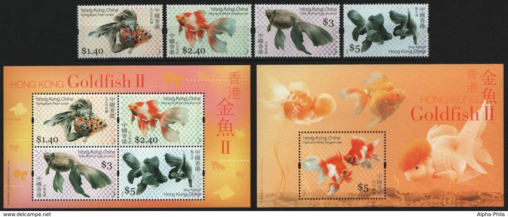 Hongkong 2005 - Mi-Nr. 1290-1293 & Block 144-145 ** - MNH - Fische / Fish - Ungebraucht