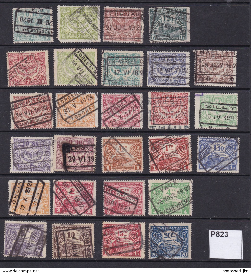 Belgium 1920- Railway Parcel Post Stamps 27 Values To 20F - Sonstige & Ohne Zuordnung