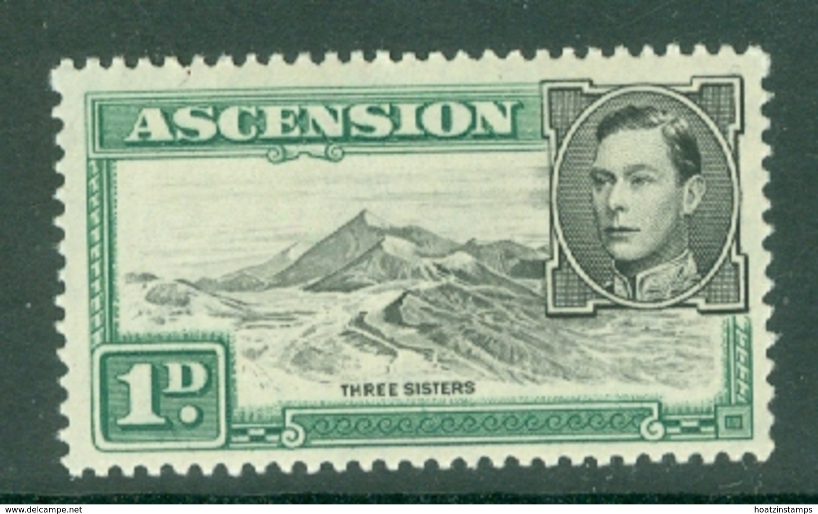 Ascension: 1938/53   KGVI    SG39d    1d  Black & Green  [Perf: 13]    MNH - Ascension